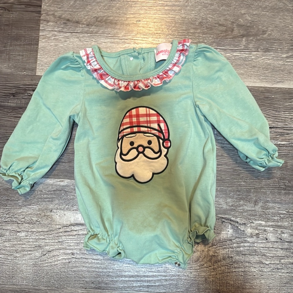Green Santa Baby Romper